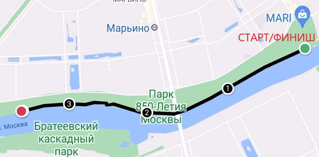 Схема трассы — Забег-полумарафон "Марьинская Стрела"